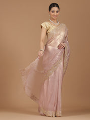 Organza Saree with Embroidered Border