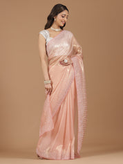 Satin Georgette Saree with Delicate Stone Work