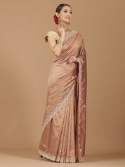 Tissue Silk Saree with Intricate Stonework Border