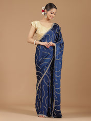 Satin Silk Saree with Sparkling Sequin Embroidery