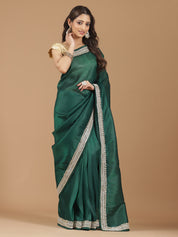 Satin Silk Saree with Delicate Stonework Border