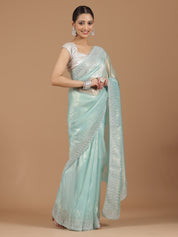 Satin Georgette Saree with Delicate Stone Work