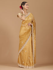 Tissue Silk Saree with Intricate Stonework Border