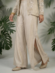 Ivory Hand-Embellished Organza Jacket Co-ord Set