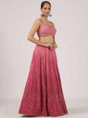 Stunning Pink Georgette Lehenga with Intricate Embroidery & Sequins Work