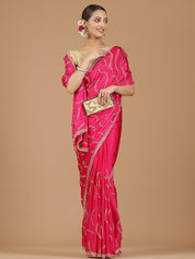 Satin Silk Saree with Sparkling Sequin Embroidery