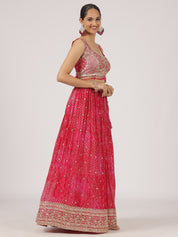 Blush Pink Soft Georgette Lehenga with Sequin Embroidered Blouse