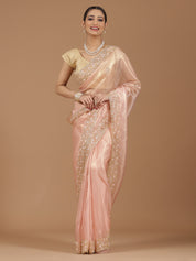 Organza Saree with Embroidered Border