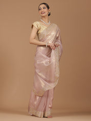 Organza Saree with Embroidered Border