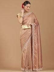 Tissue Silk Saree with Intricate Stonework Border