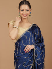 Satin Silk Saree with Sparkling Sequin Embroidery