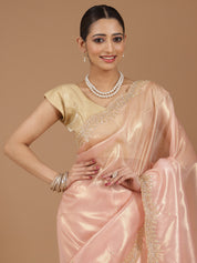 Pearl Embroidered Organza Saree