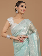 Satin Georgette Saree with Delicate Stone Work