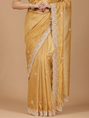 Tissue Silk Saree with Intricate Stonework Border