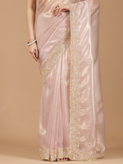 Organza Saree with Embroidered Border