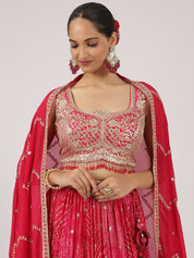 Blush Pink Soft Georgette Lehenga with Sequin Embroidered Blouse