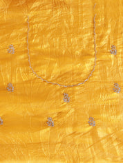 Crushed Silk Saree with Embroidered Border