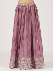 Elegant Lavender Raw Silk Lehenga with Sequin Embroidered Blouse