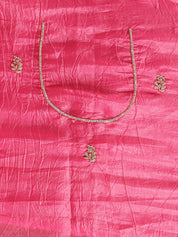 Crushed Silk Saree with Embroidered Border