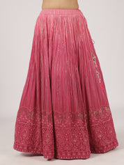 Stunning Pink Georgette Lehenga with Intricate Embroidery & Sequins Work