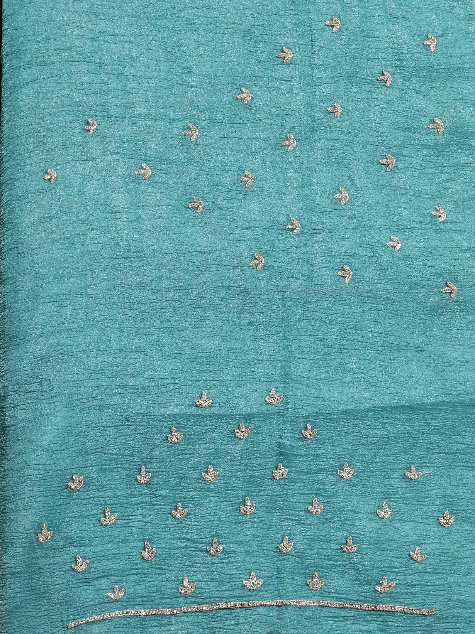 Crushed Silk Saree with Embellished Border