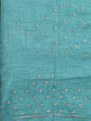 Crushed Silk Saree with Embellished Border