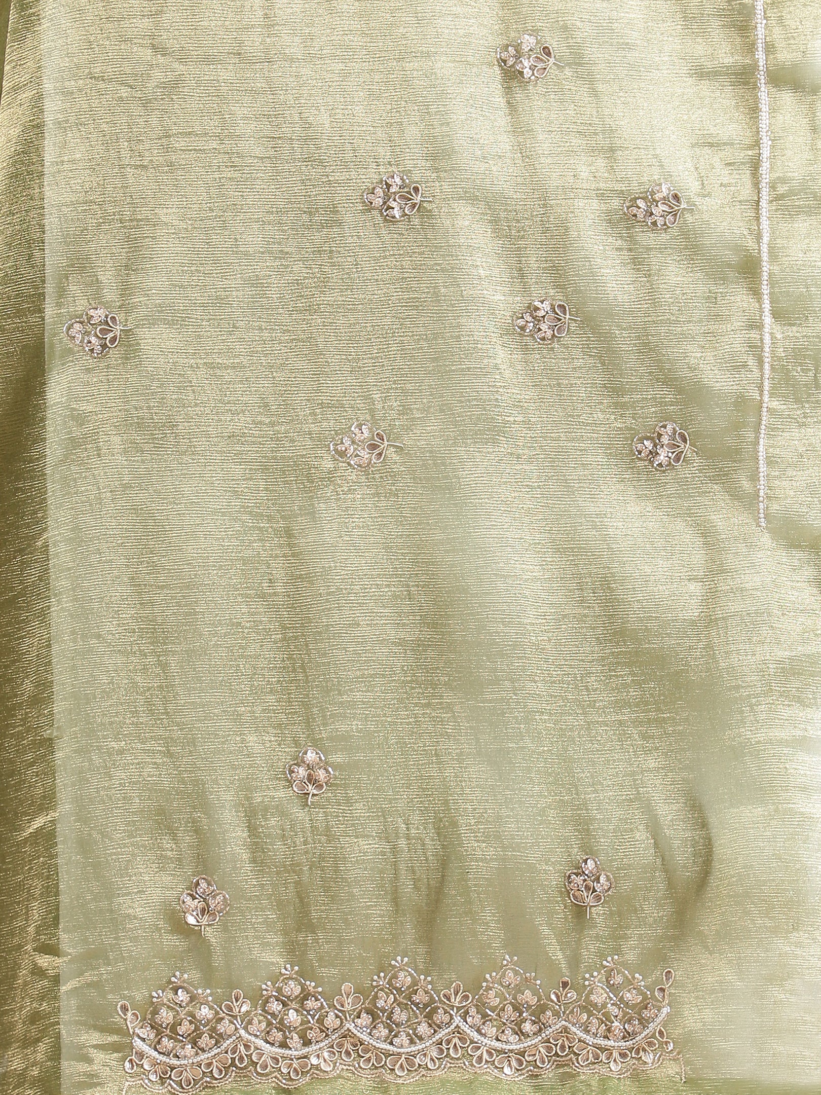 Tissue Silk Saree with Intricate Stonework Border