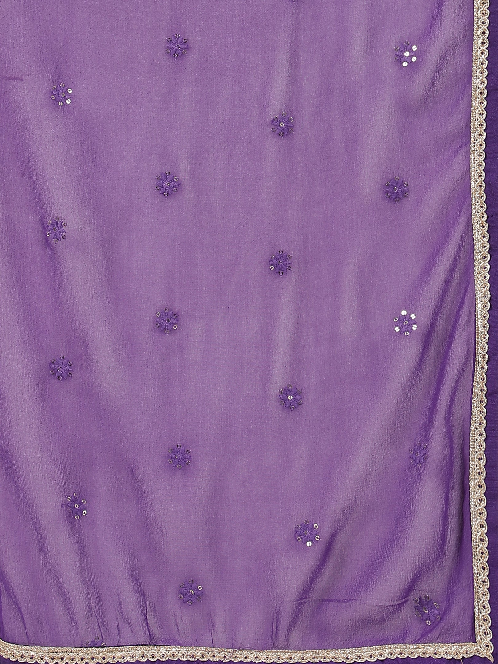 Royal Purple Floral Print Lehenga with Embroidered Blouse