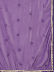 Royal Purple Floral Print Lehenga with Embroidered Blouse