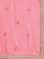 Stunning Pink Georgette Lehenga with Intricate Embroidery & Sequins Work