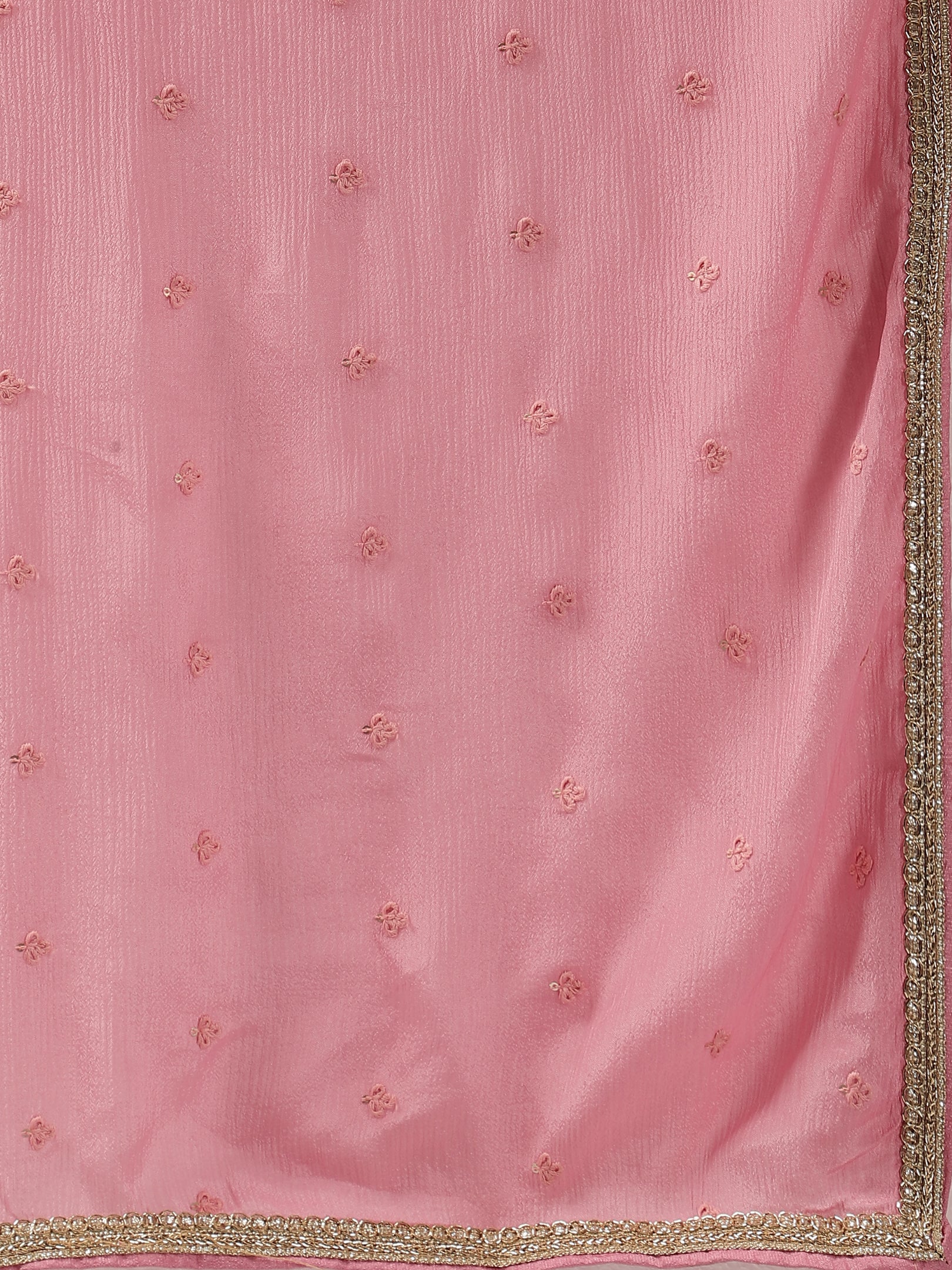 Stunning Pink Silk Lehenga with Peacock & Floral Embroidery