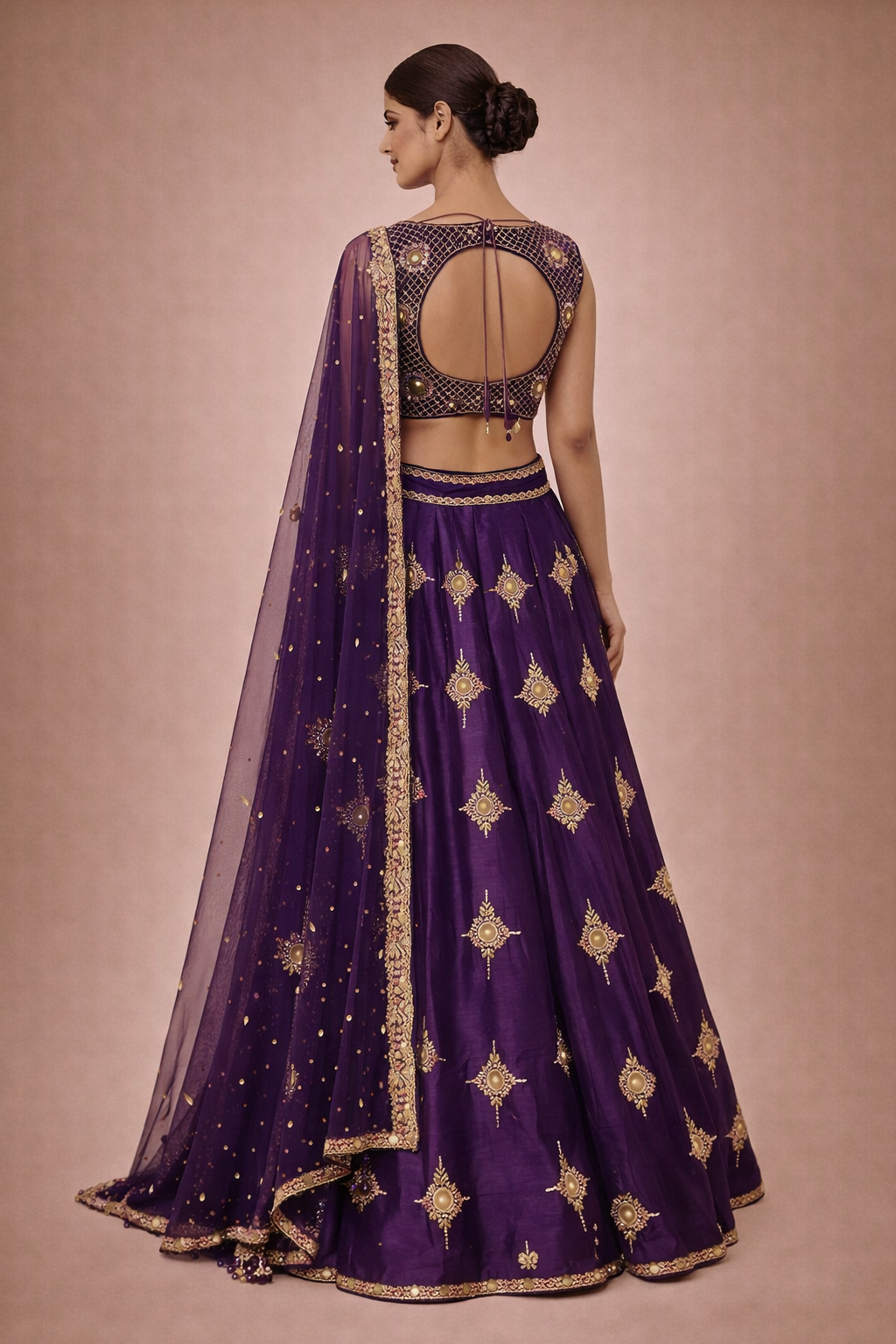 Purple Raw Silk Embroidered Blouse | DIVA