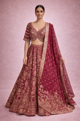 Diva Cherry Banarasi Traditional Silk Ensemble