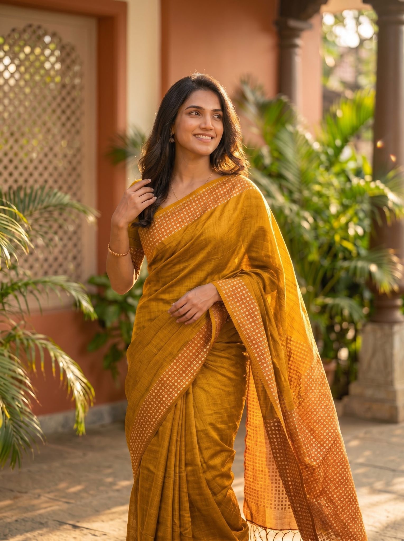 Tussar Silk Saree in Yellow for Festive Occasions