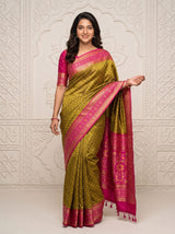 Banarasi Saree in Olive Green for Festive Occasions