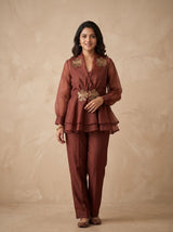 Georgette Festive Gown in Brown for Cocktail Evenings