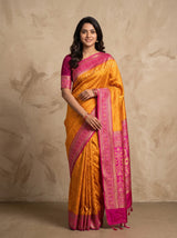 Banarasi Saree in Yellow for Festive Occasions