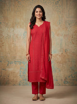Cotton Salwar Suit in Rani Pink for Festive Occasions