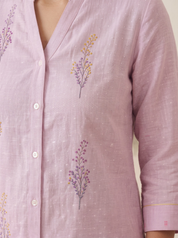Lilac Linen Cotton Co-ord Set – Everyday Kameez & Pants