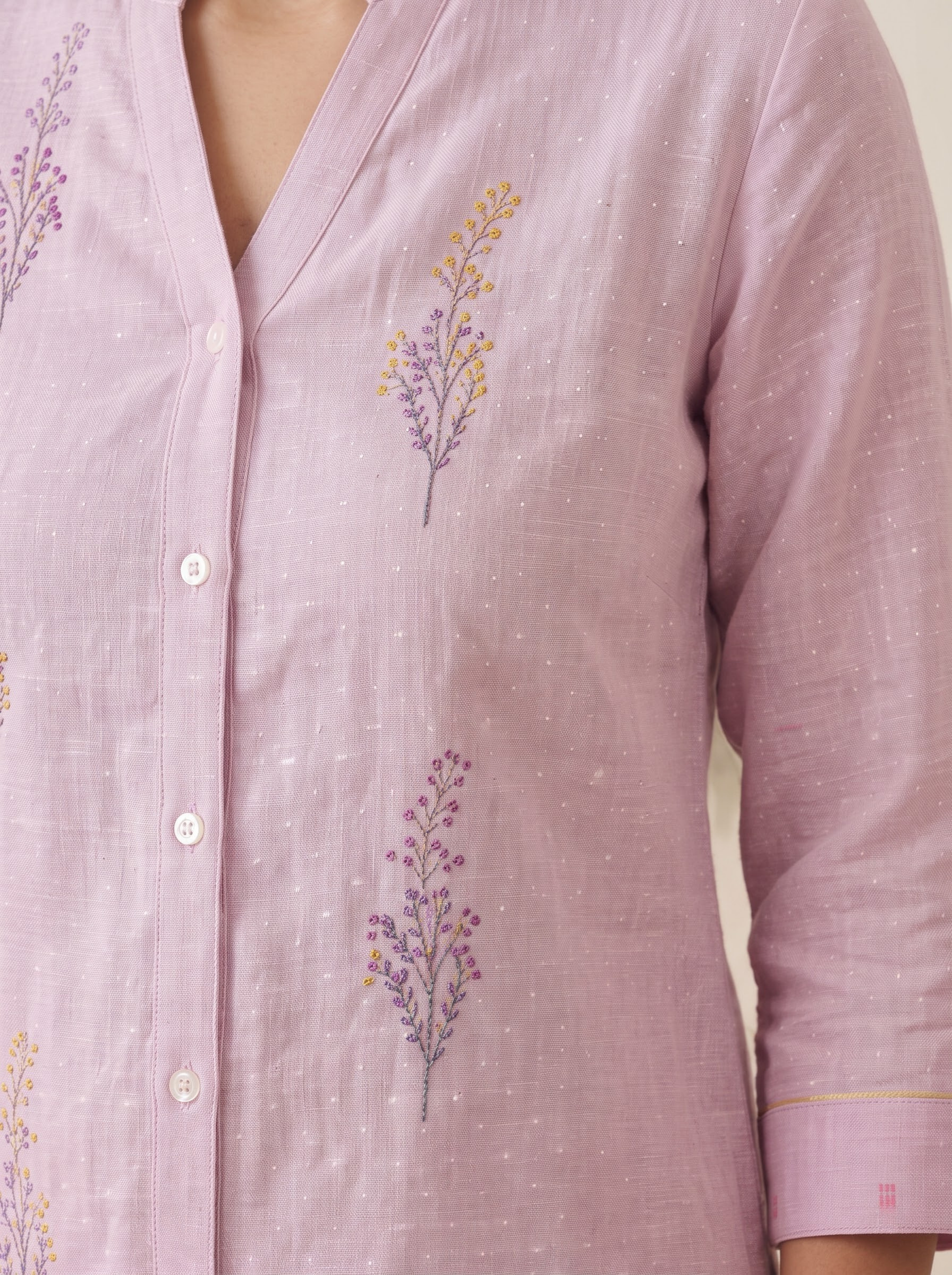 Lilac Linen Cotton Co-ord Set – Everyday Kameez & Pants