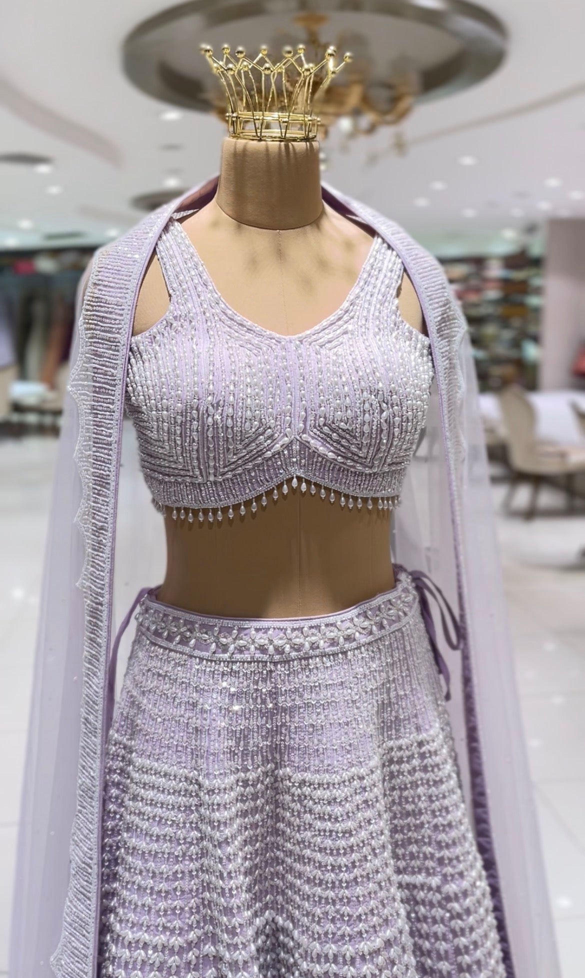 Lavender Raw Silk Embroidered Lehenga Set with Net Dupatta