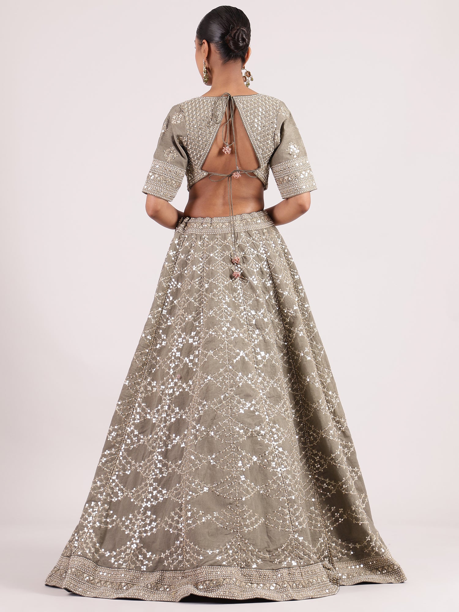 Elegant Tuscany Sequins Work Lehenga with Embroidered Choli & Dupatta