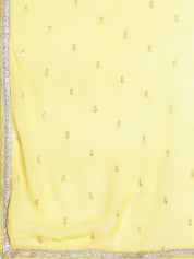 Radiant Yellow Georgette Lehenga with Digital Print & Sequined Georgette Dupatta