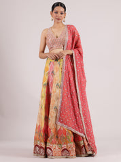 Vibrant Banarasi Lehenga with Subtle Sequence Work