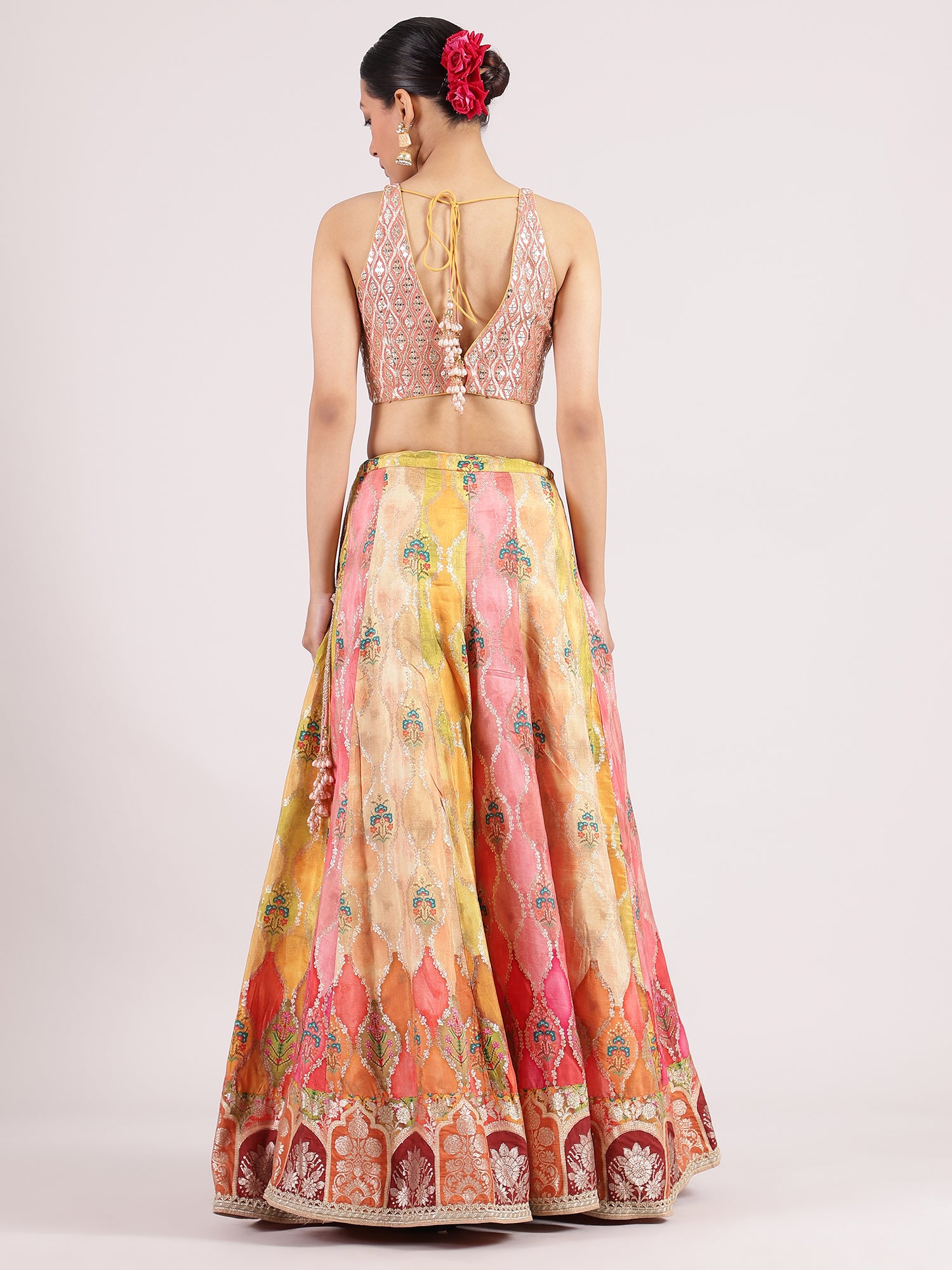 Vibrant Banarasi Lehenga with Subtle Sequence Work