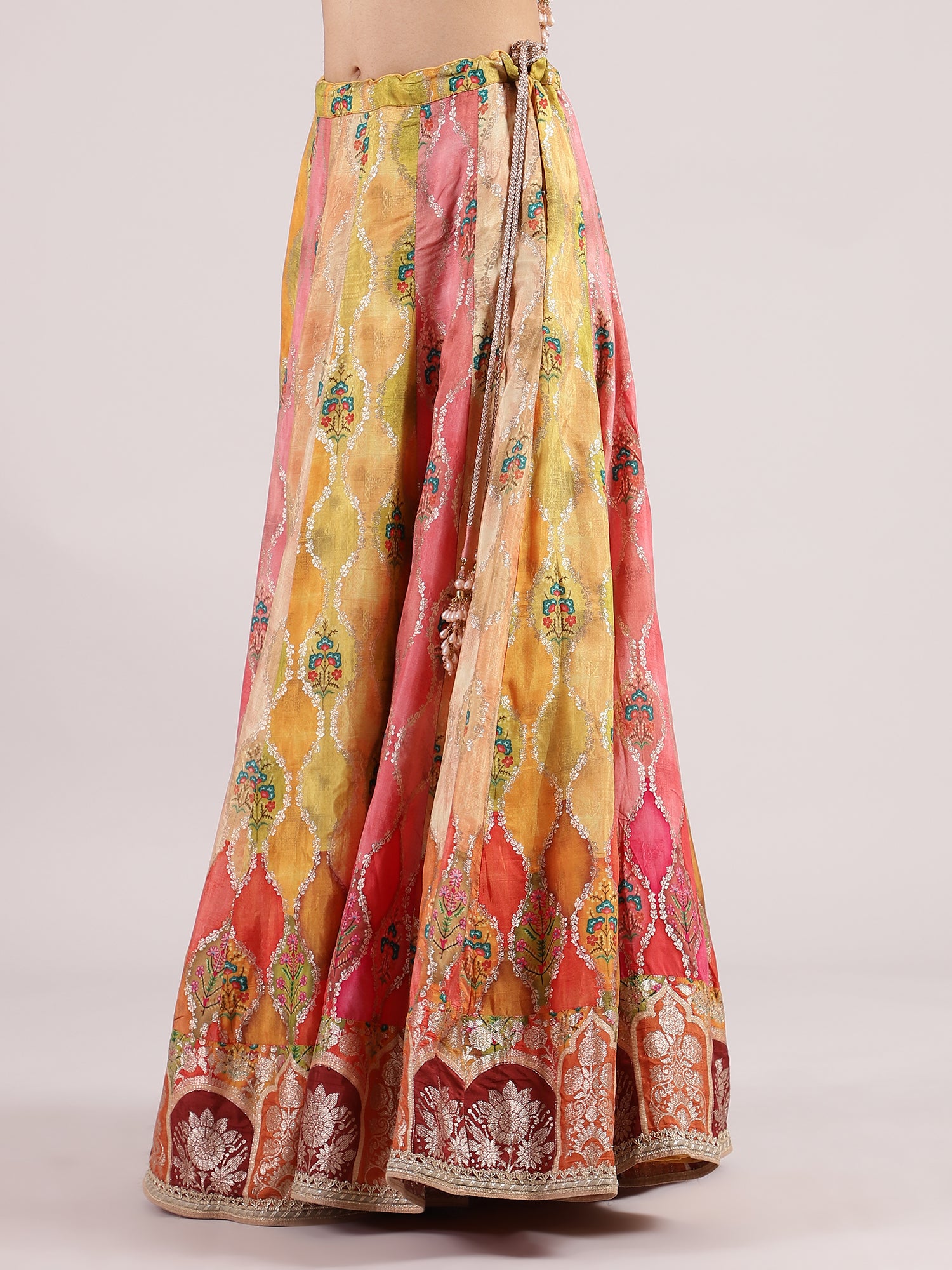 Vibrant Banarasi Lehenga with Subtle Sequence Work