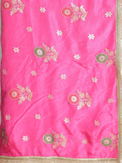 Elegant Pink Banarasi Lehenga with Delicate Organza Dupatta