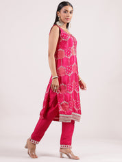 Vivid Pink Banarasi Salwar Suit with Matching Dupatta & Bottom