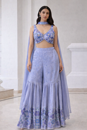 Purple Georgette Padmavati Palazzo Set | DIVA