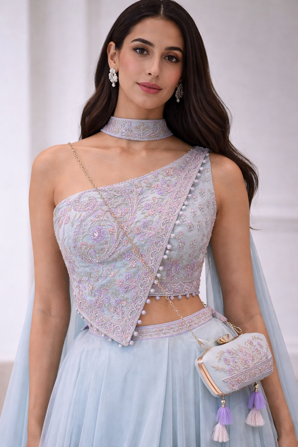 Apsara Blue Georgette Palazzo Set
| DIVA